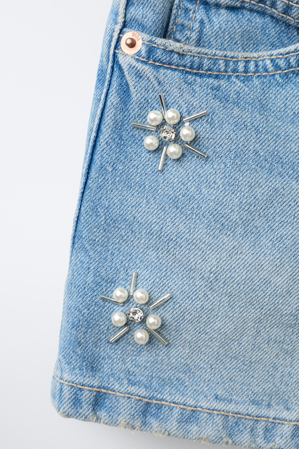 BERMUDA DENIM PERLAS / Azul