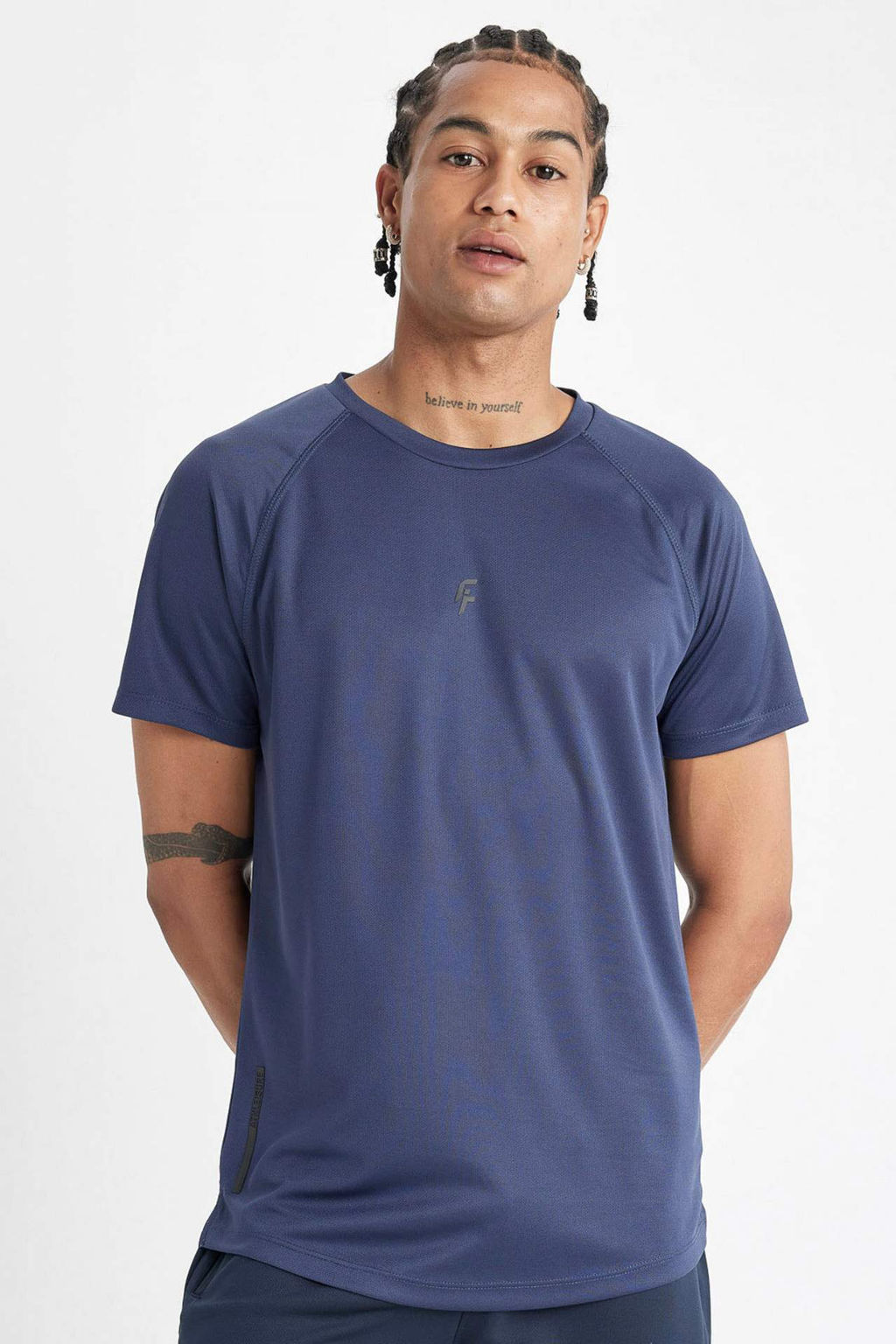 DeFactoFit Slim Fit Dar Kesim Bisiklet Yaka Bask?l? Sporcu K?sa Kollu Tisort  фото 9