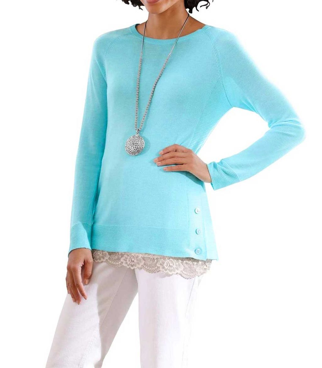 Пуловер, бирюзовый - Linea tesini фото 6