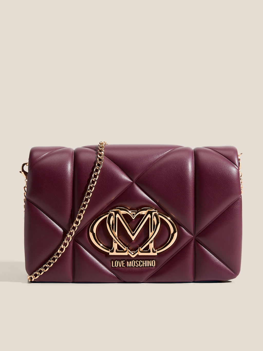 Кросс-боди LOVE MOSCHINO EMBOSSED Q Артикул 4561110, фиолетово-бордовый
