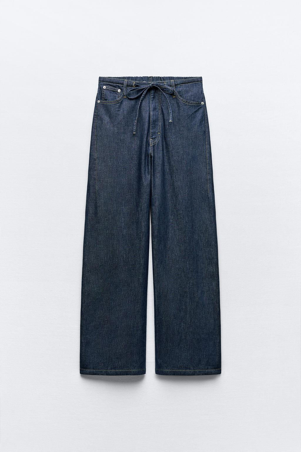 FLOWING DENIM-EFFECT TROUSERS - Zara фото 15