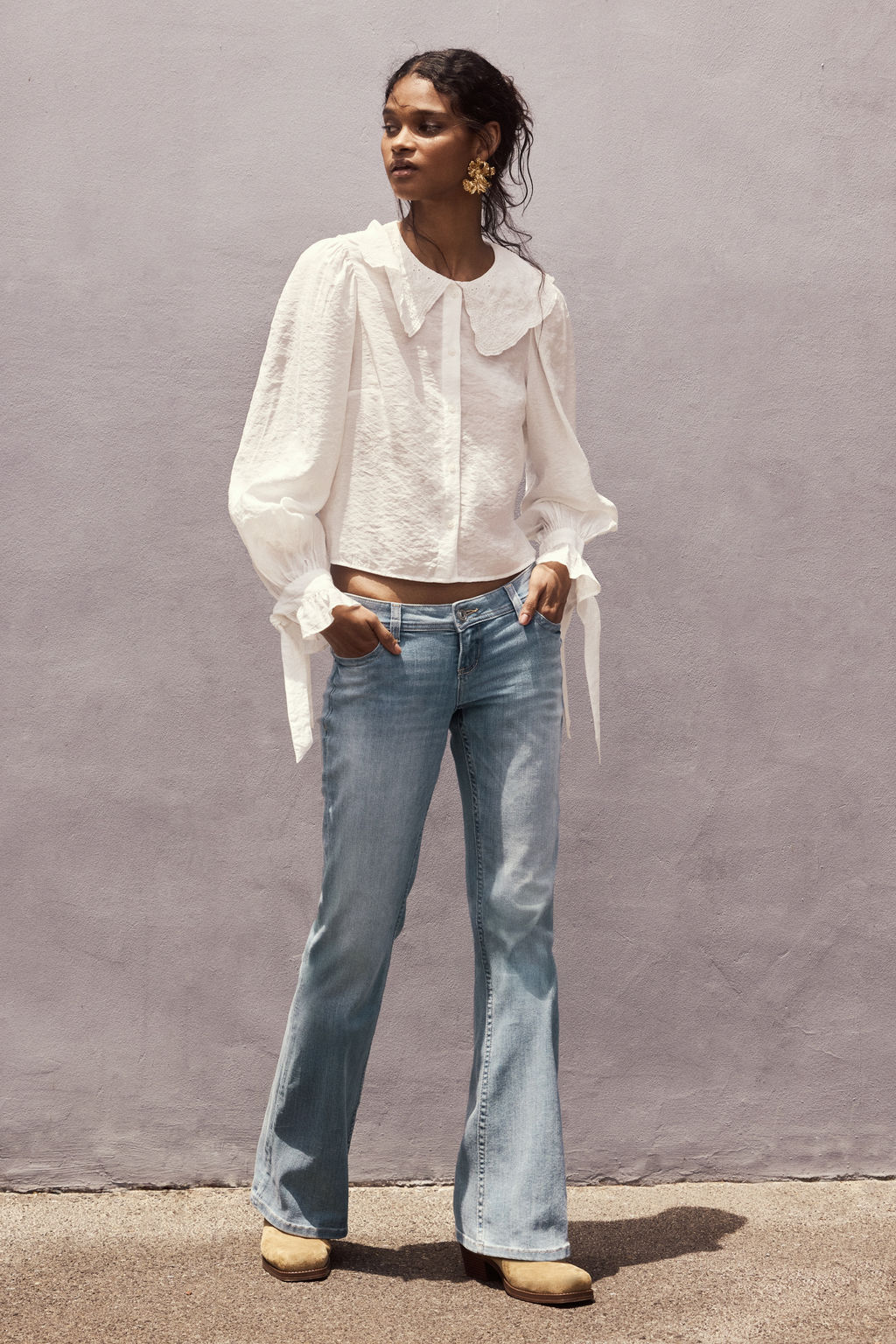 Flared Leg Ultra Low Waist Jeans - H&m фото 7