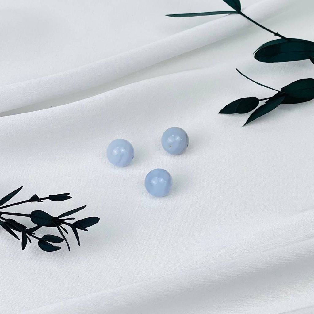 Бусины для украшений из Голубого агата (3 шт)