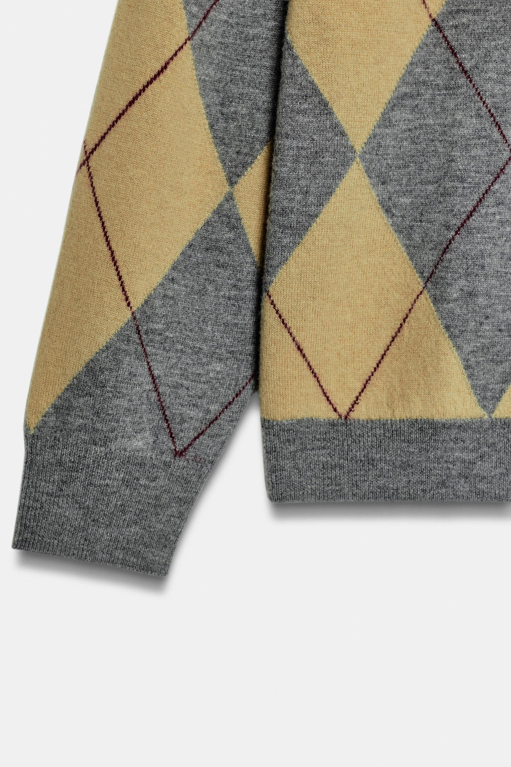 JERSEY 100% LANA ROMBOS / Verde gris - Zara фото 7