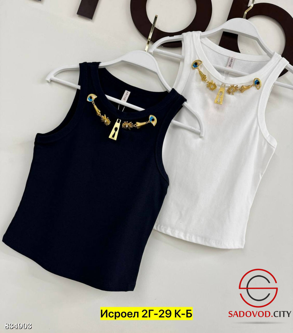 Укороченная майка с бижутерией - Bruno фото 5