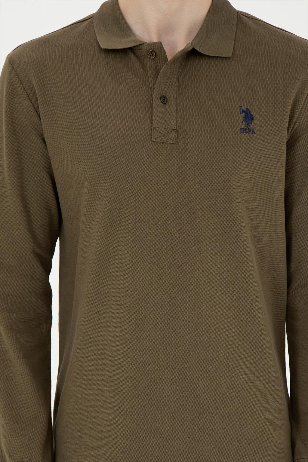 Мужской базовый свитшот цвета хаки - U.s. polo assn фото 6