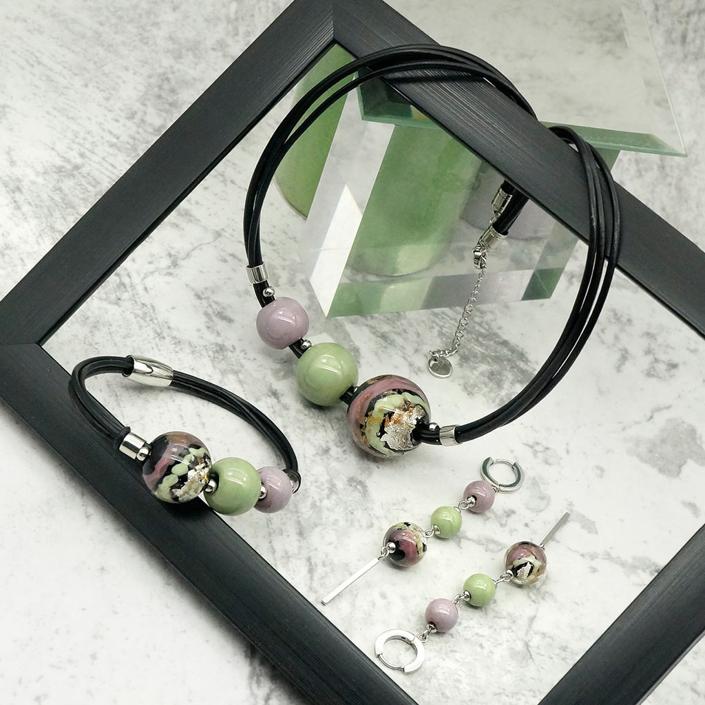 Серьги из муранского стекла FRESHNESS LS3315 - Vloes фото 9