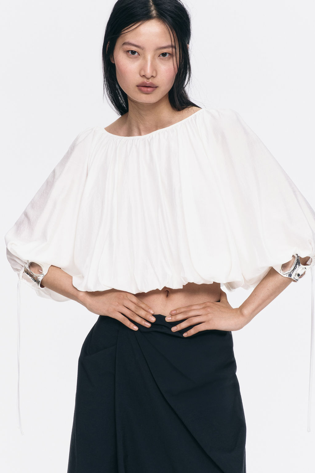 Blusa oversize con lazadas - H&m фото 7