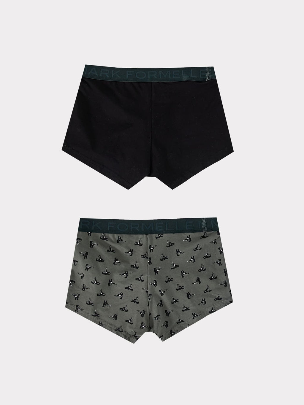 Трусы мужские боксеры мультипак (2 шт.) в серо-черных оттенках с принтом собаки собаки на камне +черный 411124-2 - Mark formelle фото 5