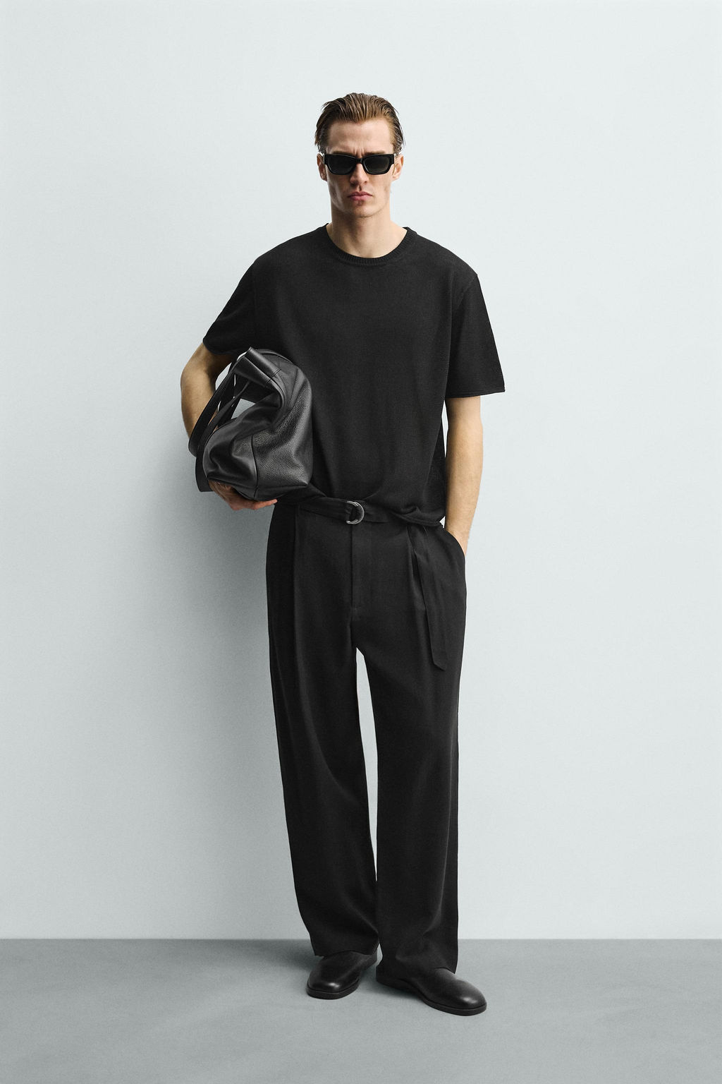 CAMISETA PUNTO MEZCLA VISCOSA / Negro