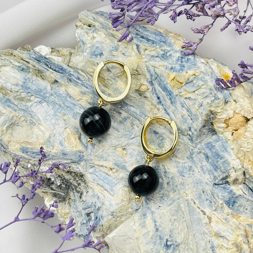 Серьги с полосатым Агатом - Радуга самоцветов фото 2