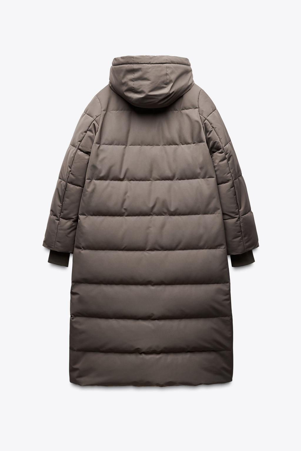 LONG HOODED WATER AND WIND RESISTANT PUFFER JACKET - Zara фото 5