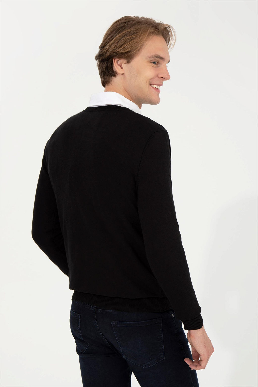 Мужской черный трикотажный свитер Basic - U.s. polo assn фото 11