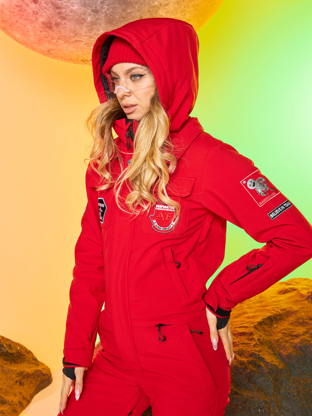 Женский сноубордический горнолыжный комбинезон Alpha Endless Aeternitas 223/2305 RED - Красное Танго  фото 23