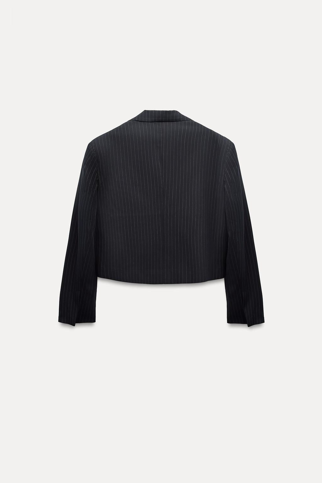 OVERSIZE PINSTRIPE CROPPED BLAZER - Zara фото 7