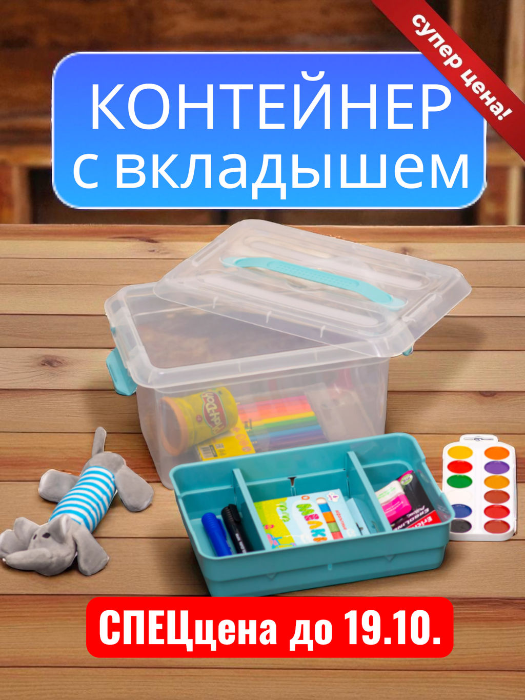 Контейнер для хранения 6л с вкладышем SMARTBOX - Полимербыт фото 3