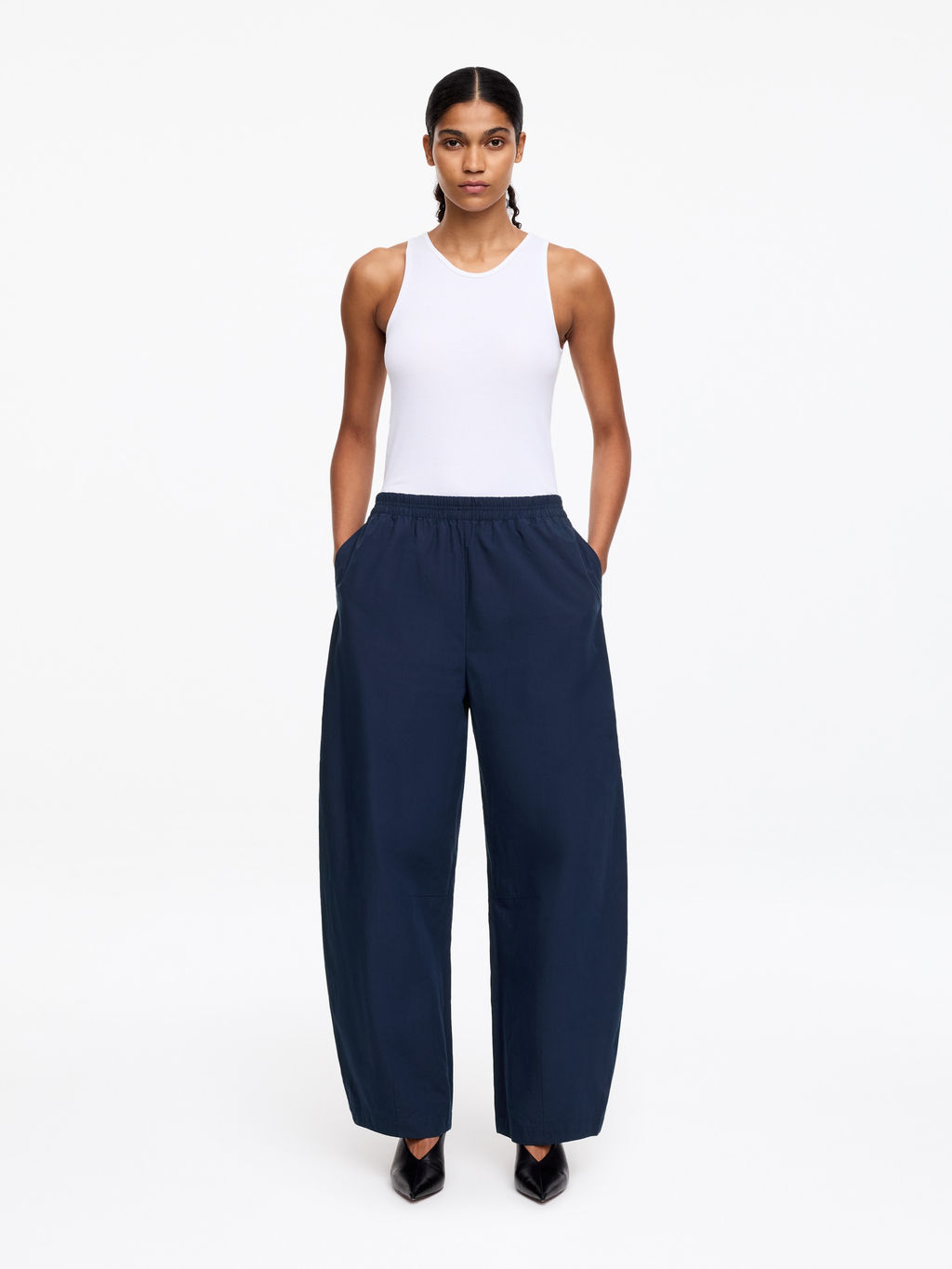 Pantalones de algod?n con pernera de barril - H&m фото 5