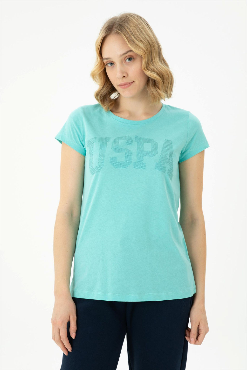 Женская мятная базовая футболка - U.s. polo assn фото 3