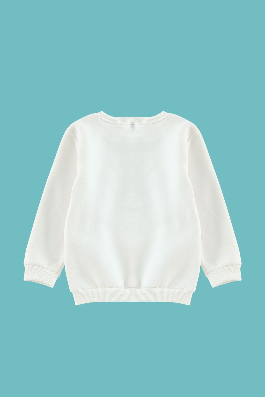 Ekru*001 K?z Cocuk Slogan Pamuklu Orme Sweatshirt TKDAW25SW00013