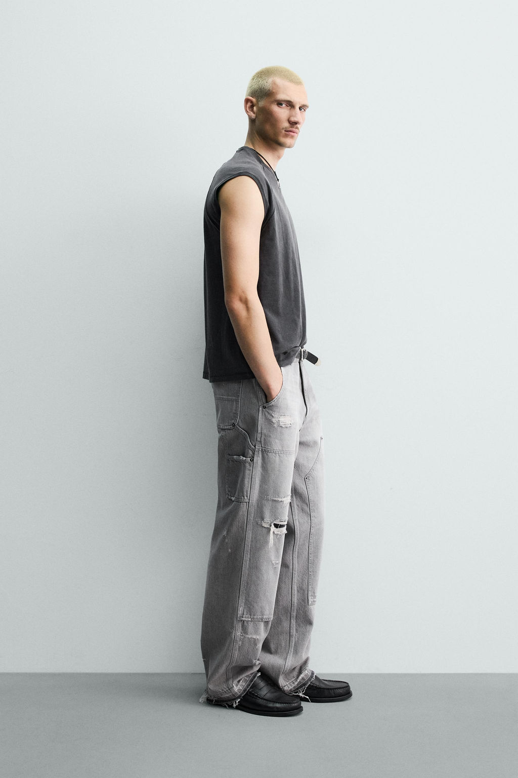 JEANS BOLSILLO CARPINTERO RELAXED FIT / Carb?n - Zara фото 4