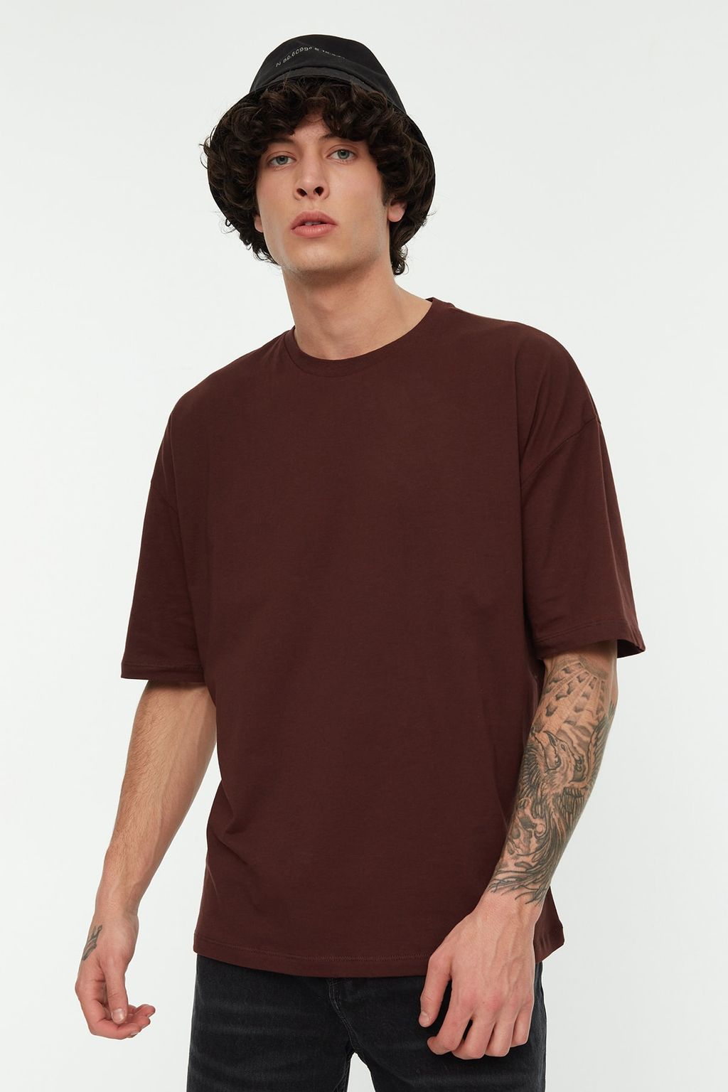TRENDYOL MAN Tas Oversize/Genis Kesim Bisiklet Yaka Cicek Bask?l? K?sa Kol %100 Pamuklu T-Shirt TMNSS21TS1223 - Trendyolmilla фото 17