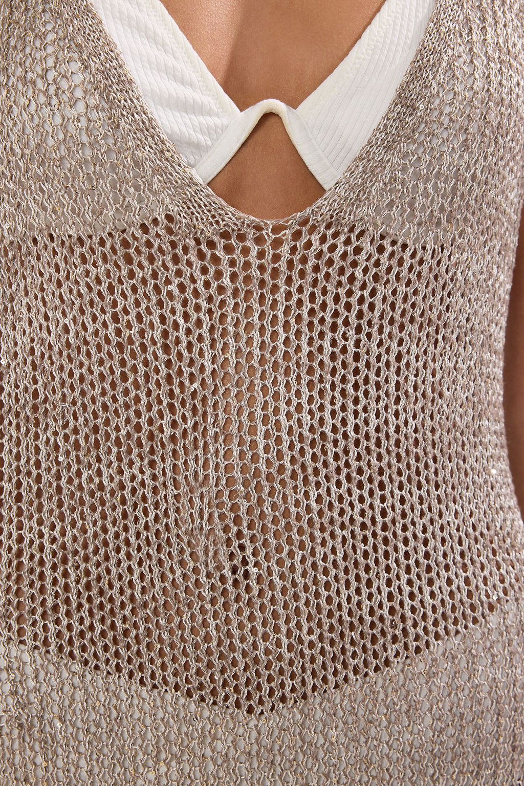 TRENDYOLMILLA Tas Fitted Midi Triko Parlak Plaj Elbise TBESS25EL00126 фото 3