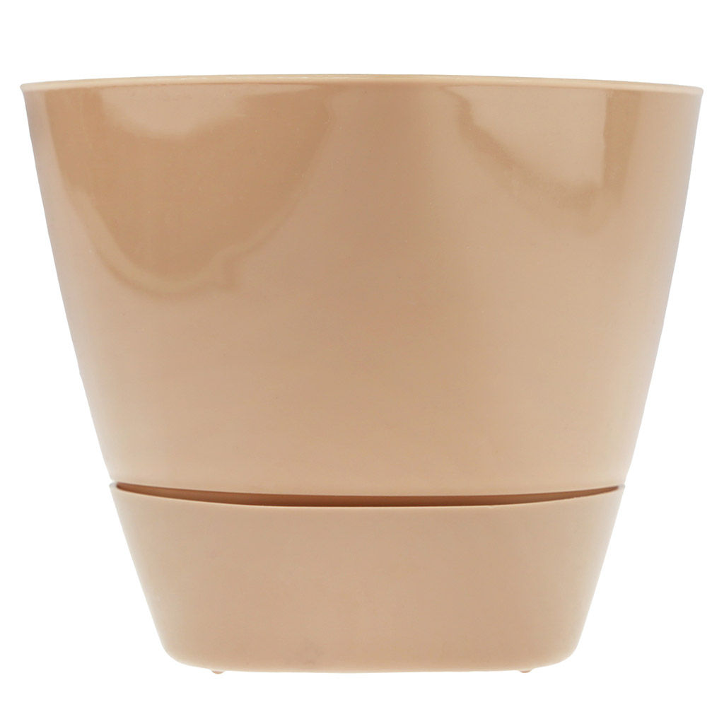 Горшок для цветов пластмассовый Элеганс 0,5л, 10,8х10,5х9,2см, бежевый (Россия) - Домашняя Мода фото 3