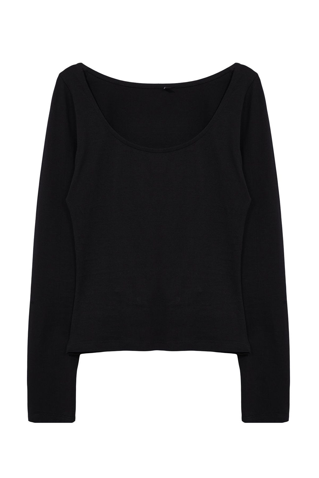 Siyah Havuz Yaka Fitted/Vucuda Oturan Orme Bluz TWOAW25BZ00025