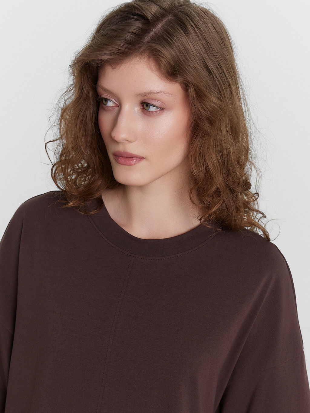 Платье женское коричневое длинное