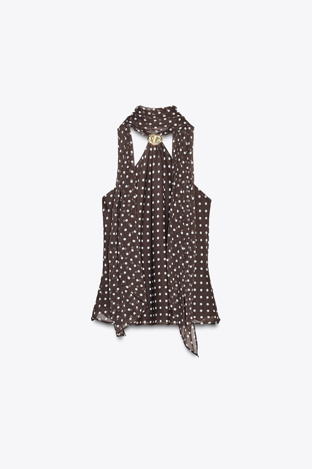 HALTER TOP WITH HARDWARE AND POLKA DOTS - Zara фото 16