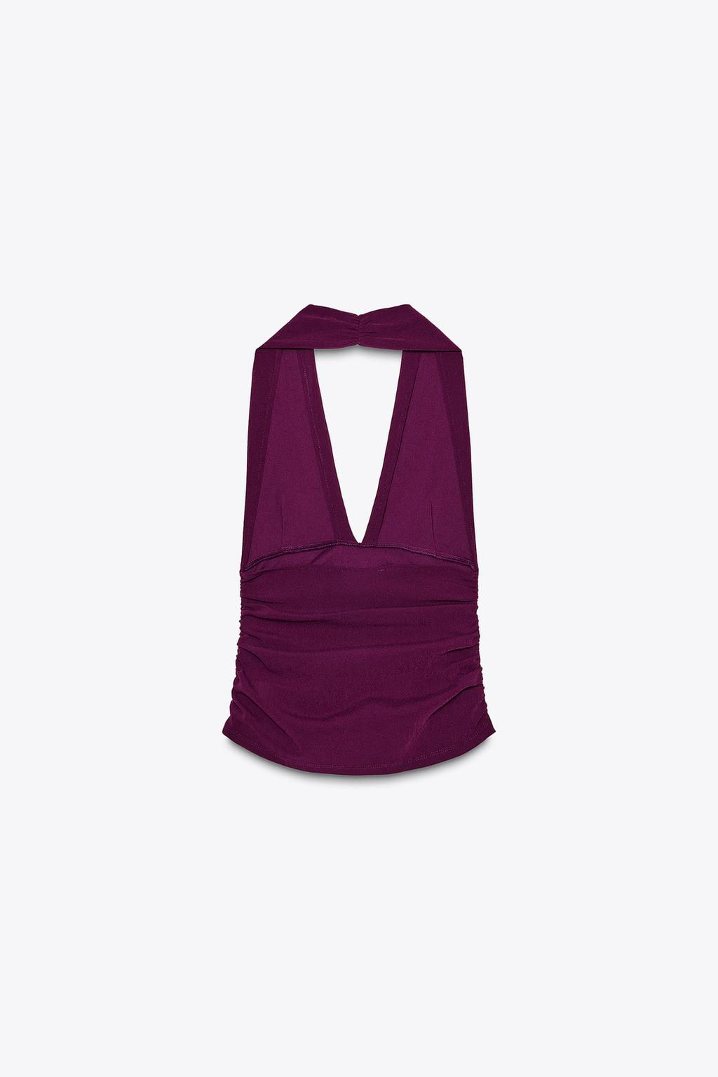 GATHERED HALTERNECK TOP - Zara фото 12