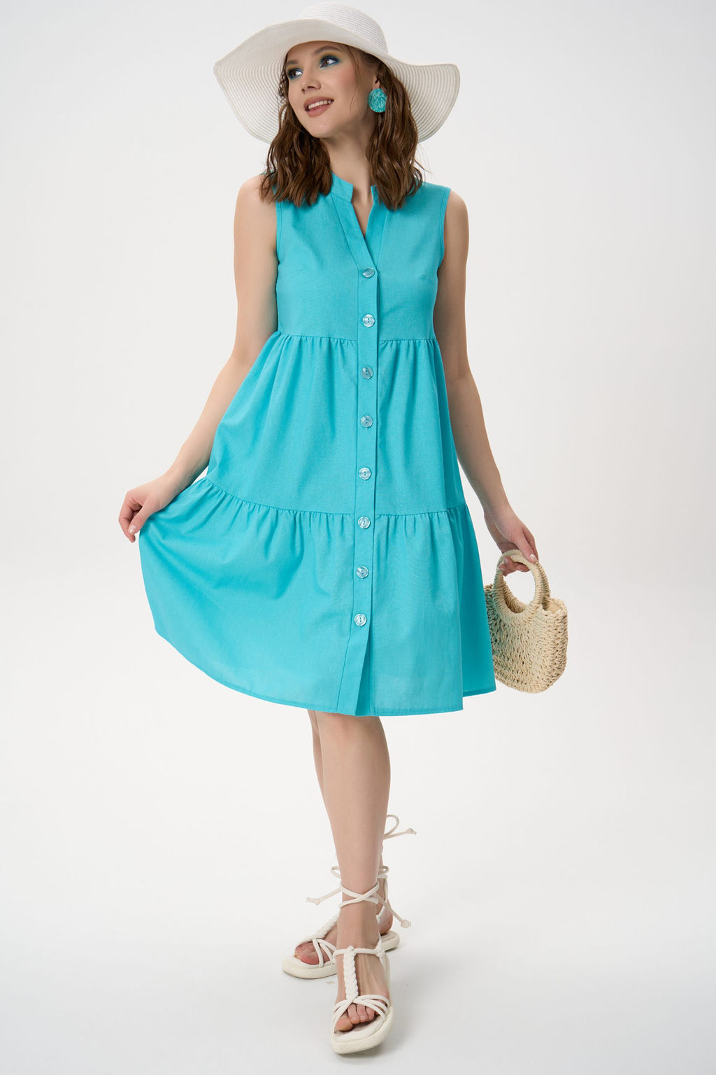Сарафан Жаркое лето (бирюзовый) - Эльза фото 7