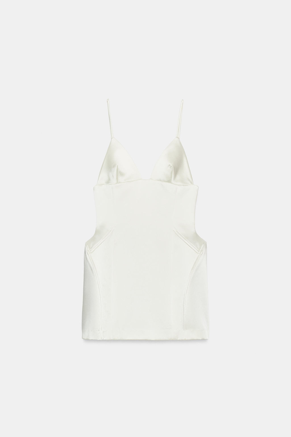 VESTIDO MINI SATINADO VOLUMEN / Blanco roto - Zara фото 4