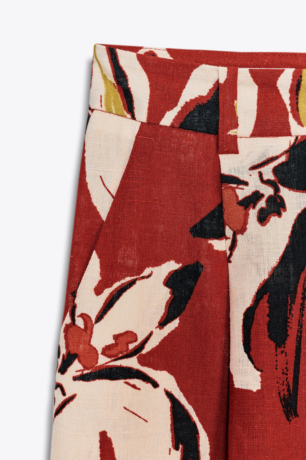 FLORAL PRINT LINEN BLEND TROUSERS - Zara фото 16