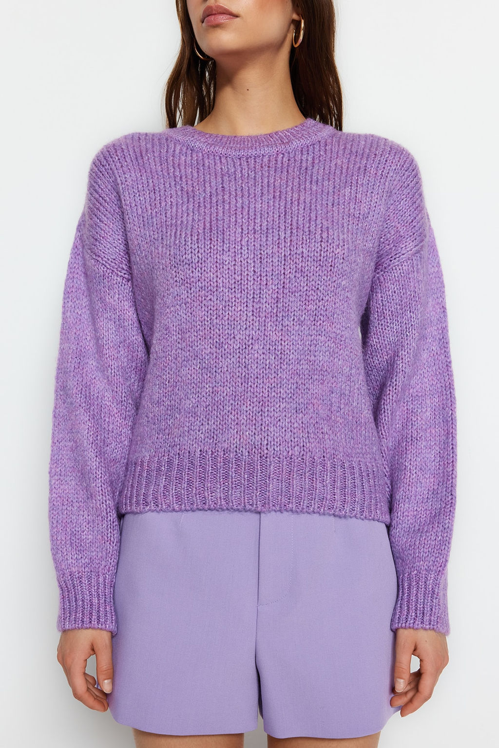 Ekru Genis Kal?p Yumusak Dokulu Basic Triko Kazak TWOAW23KZ00185 - Trendyolmilla фото 19