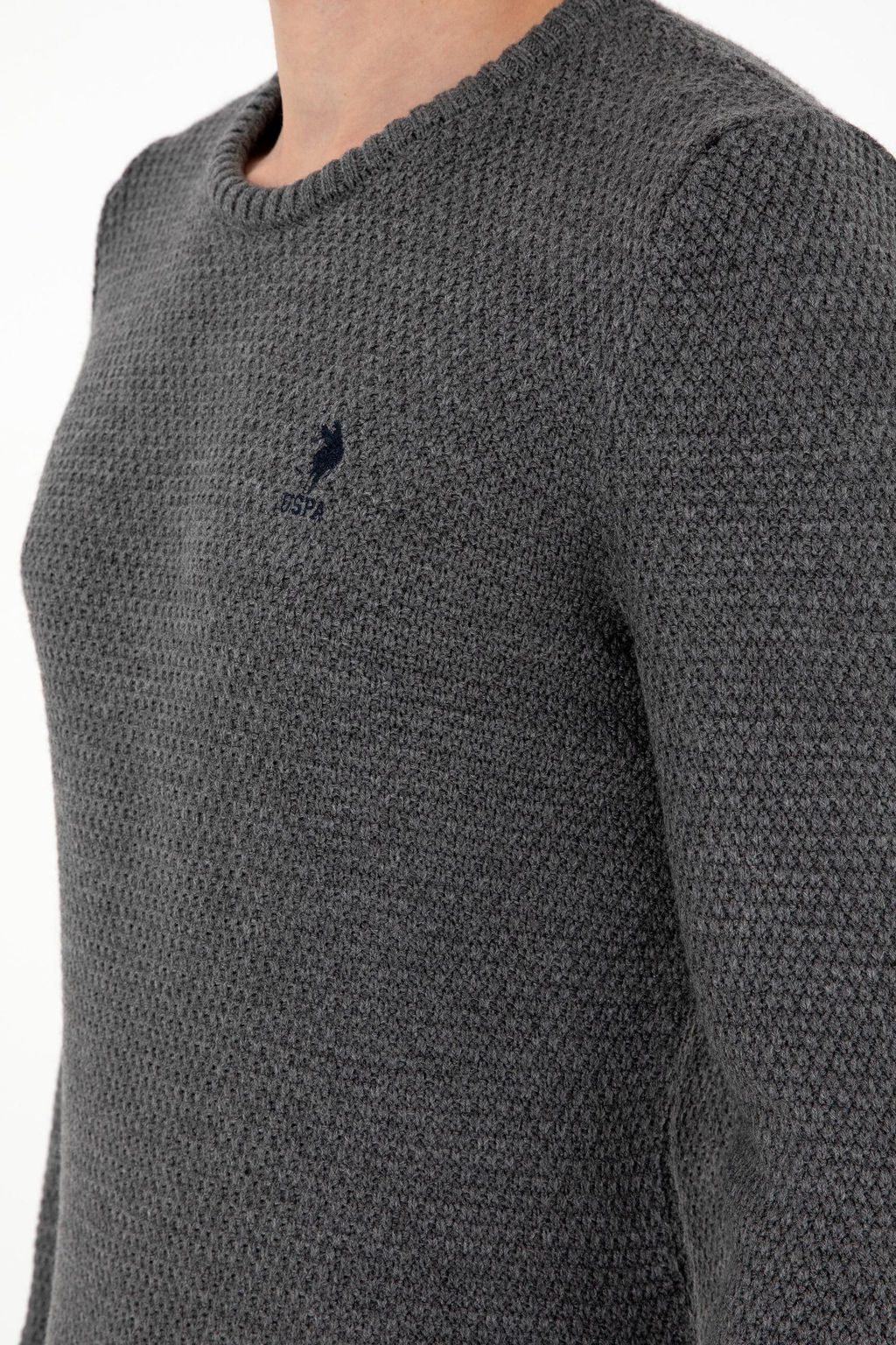 Мужской серый меланжевый свитер Неожиданная скидка в корзине - U.s. polo assn фото 7