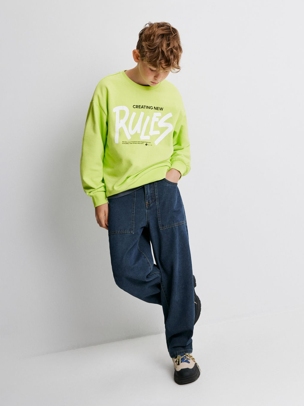 Брюки джинсовые детские ACOOLA Laperm для мальчиков темно-синие  фото 4