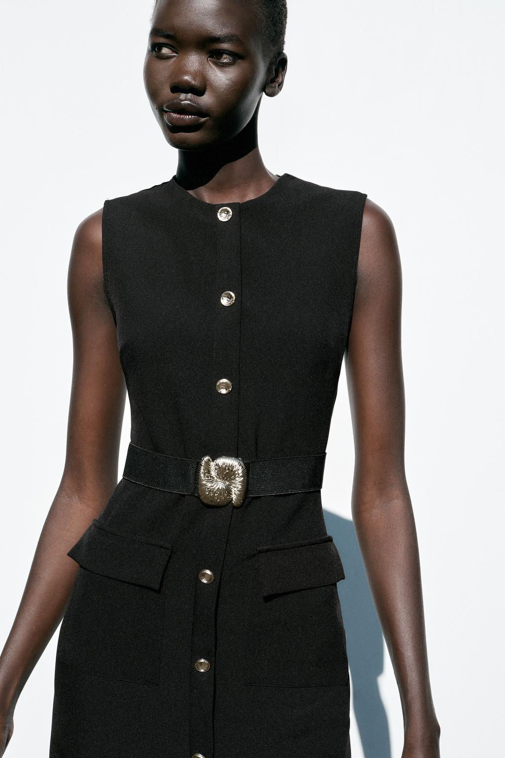 MIDI CREPE BELT DRESS - Zara фото 2