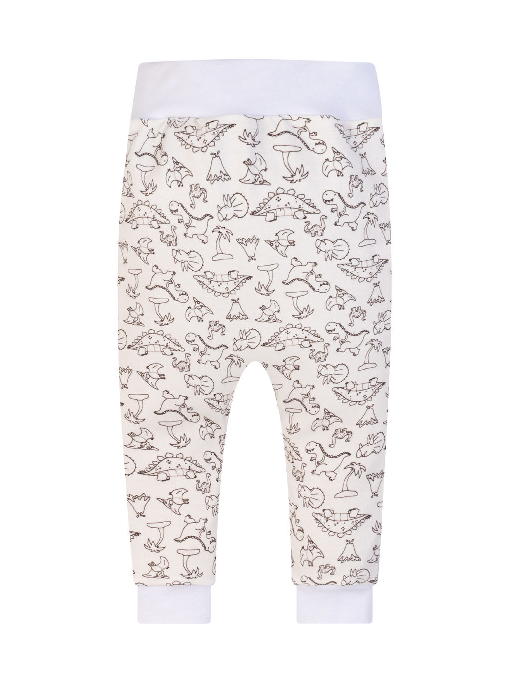 Ползункиштанишки короткие молочные принт дино