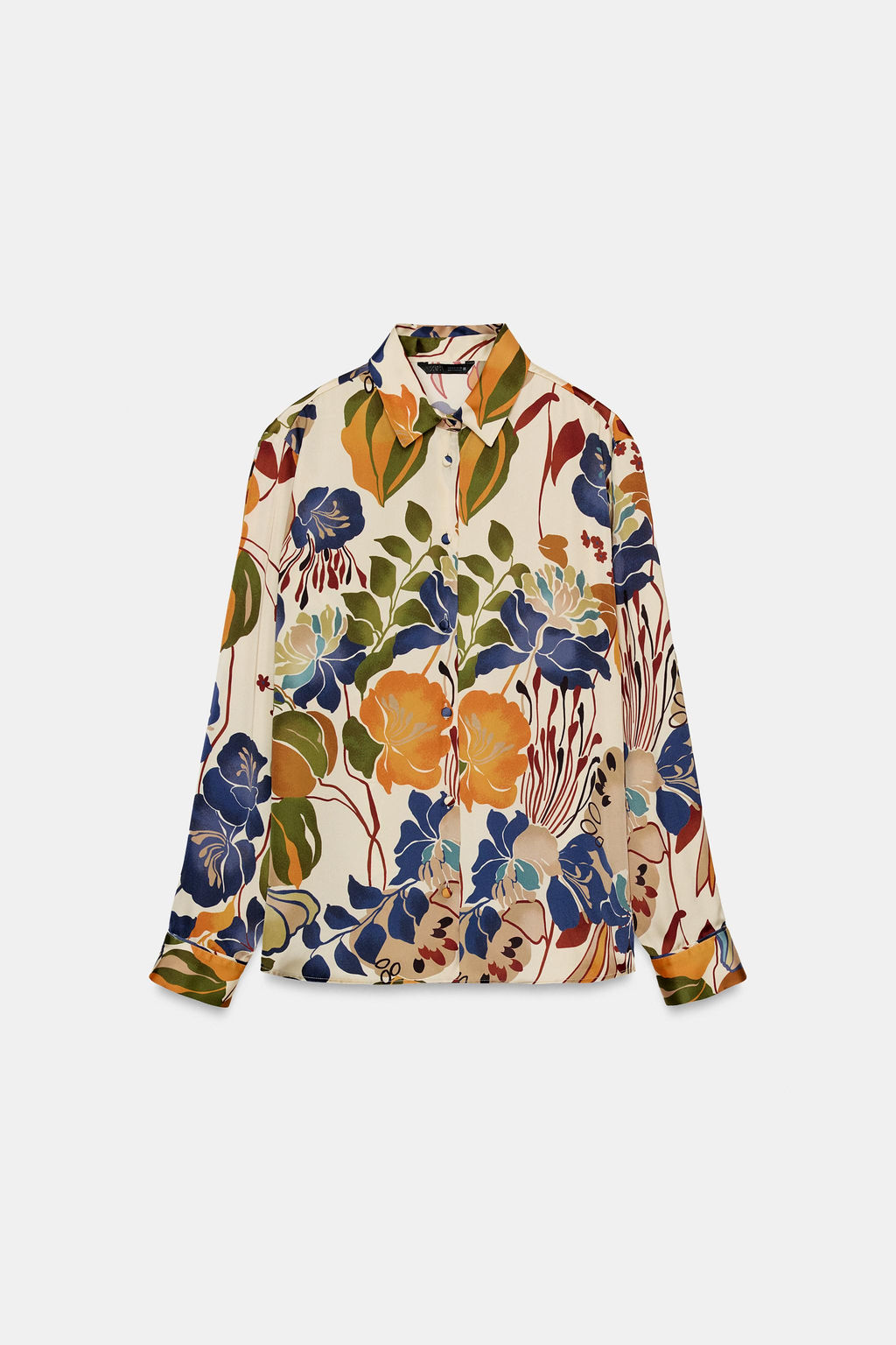 PRINTED SATIN BLOUSE - Zara фото 6
