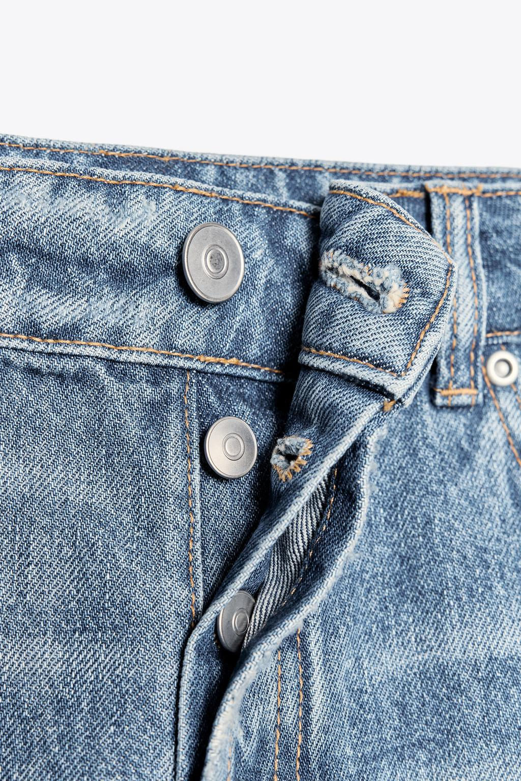 TRF LOW-RISE CROPPED BAGGY DENIM SHORTS - Zara фото 7
