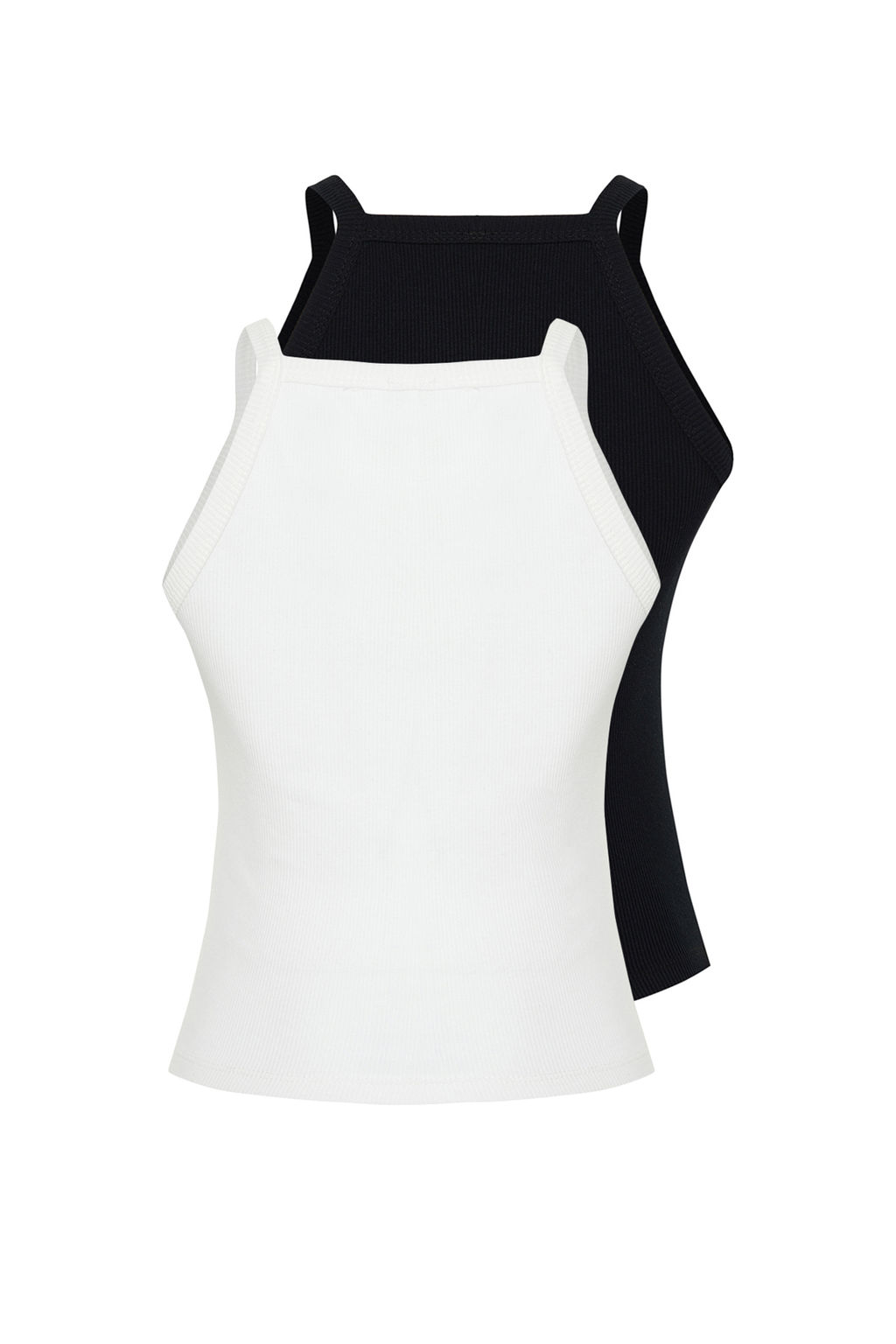 TRENDYOLMILLA Antrasit-Pembe 2li Paket Halter Yaka Vucuda Oturan Fitilli Esnek Orme Atlet TWOSS24AL00055 фото 8