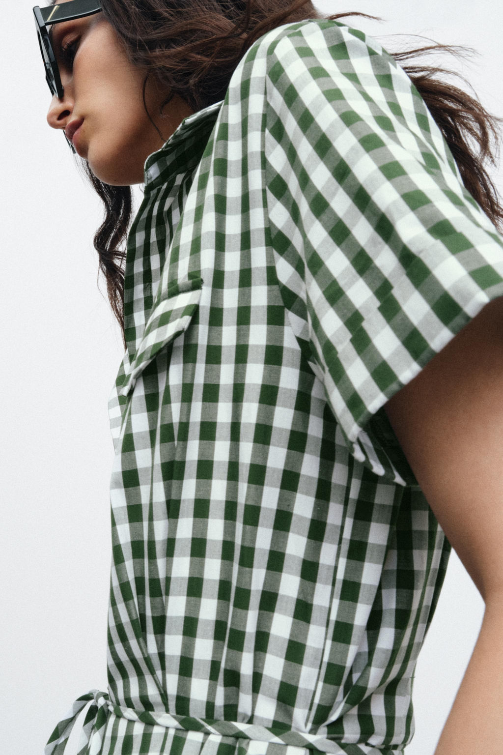 GINGHAM SHIRT DRESS ZW COLLECTION - Zara фото 5