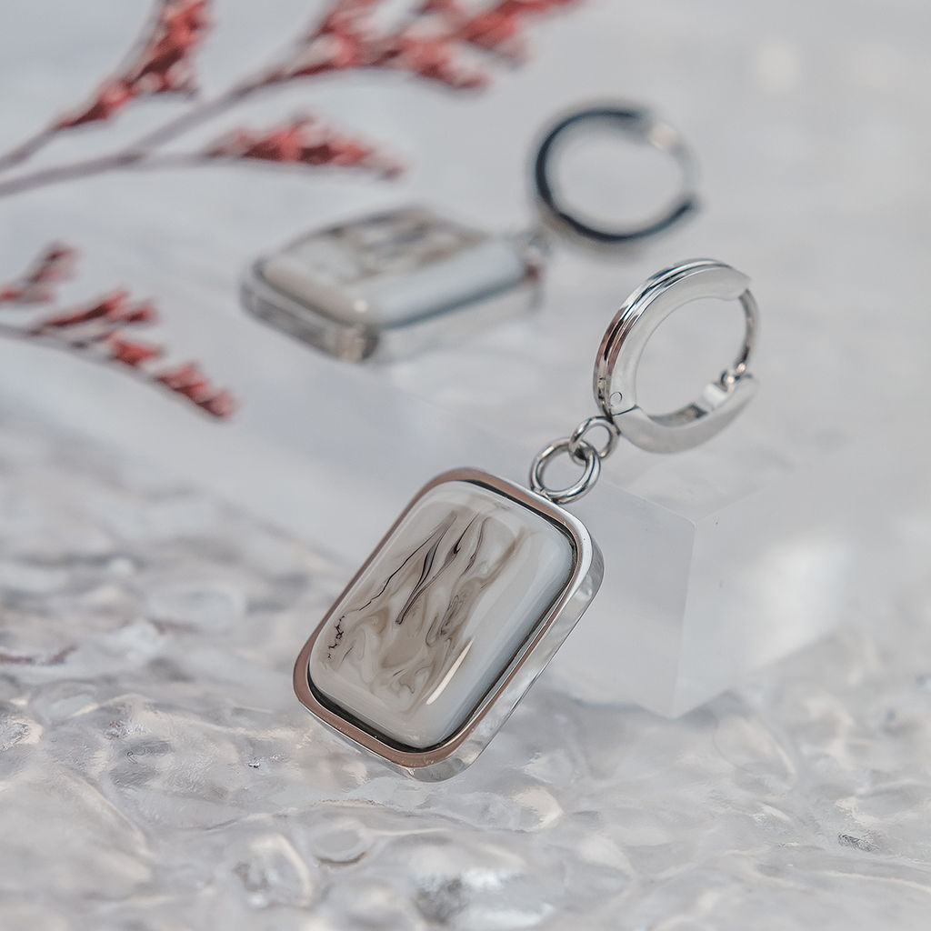 Серьги из муранского стекла GREY CUT LC3472 - Vloes фото 3