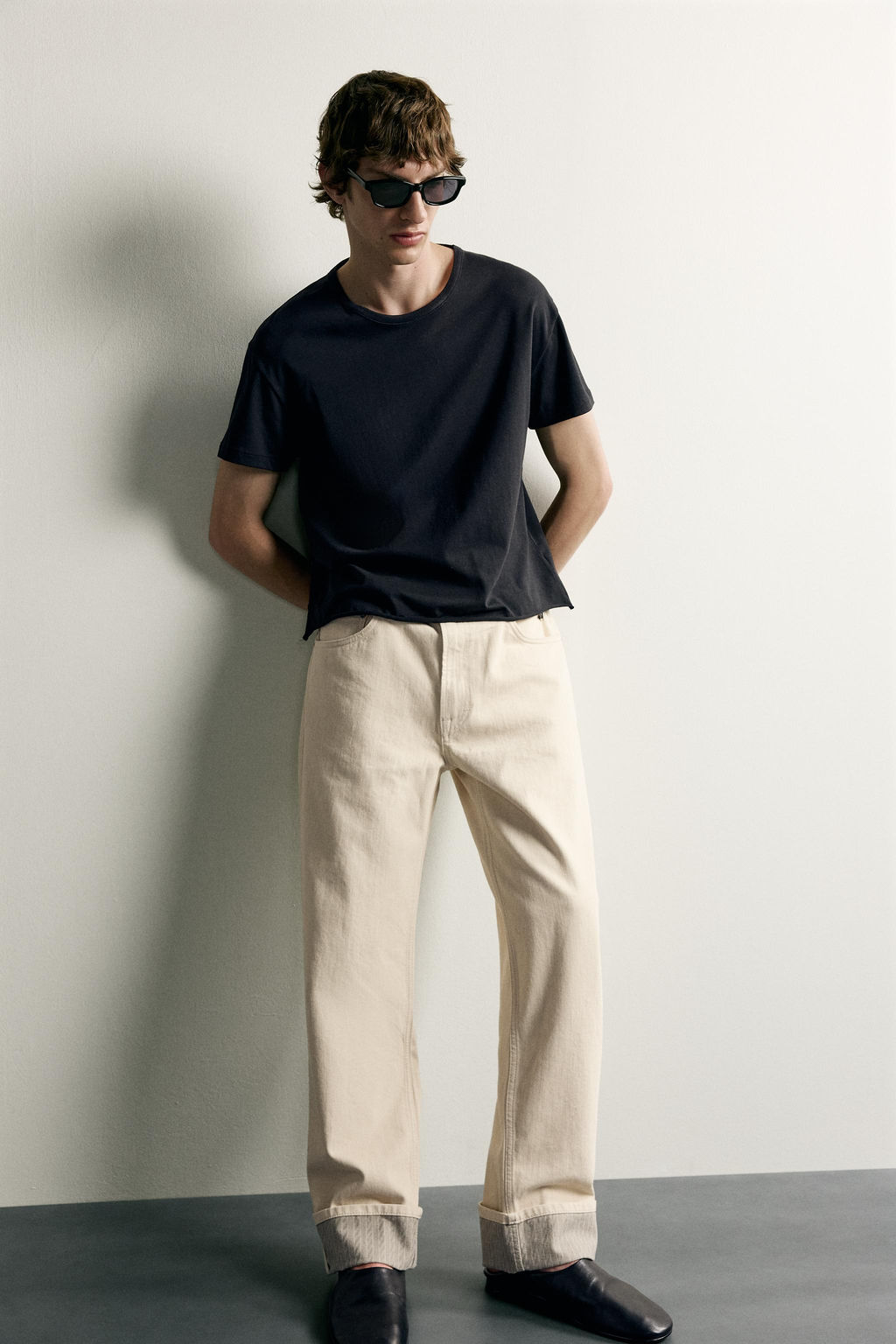 JEANS STRAIGHT FIT VUELTA CONTRASTE / Crudo - Zara фото 6