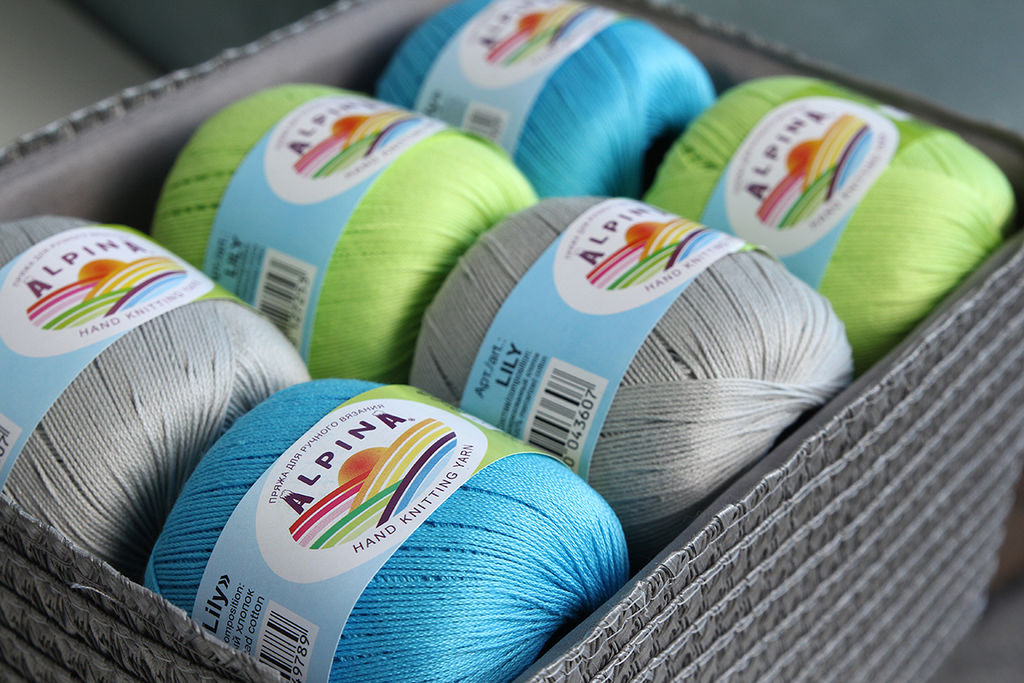 Пряжа ALPINA LILY 100% мерсеризованный хлопок 10 шт. х 50 г 175 м  5 м