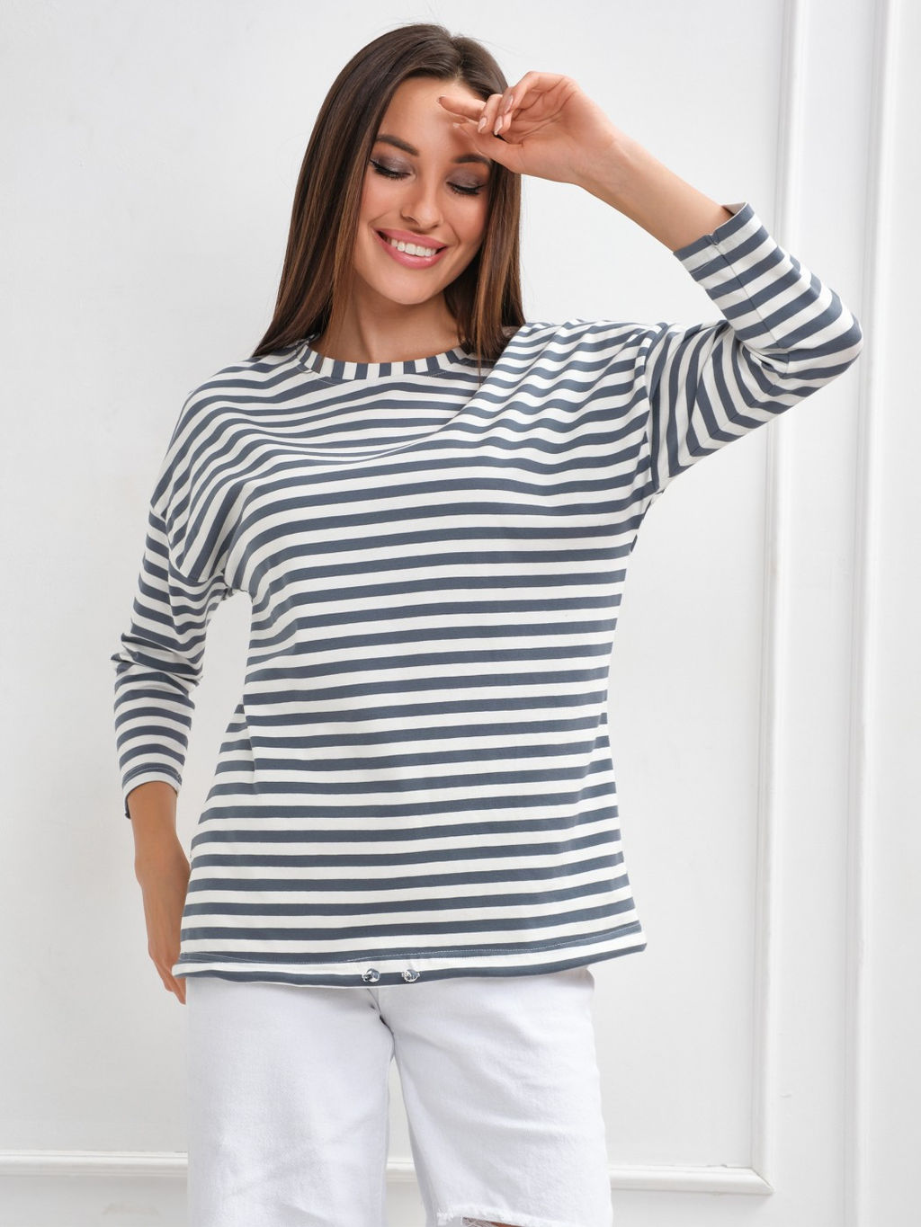 Лонгслив Николь Хлопок 95%, лайкра 5% тельняшка - Ивассорти фото 4