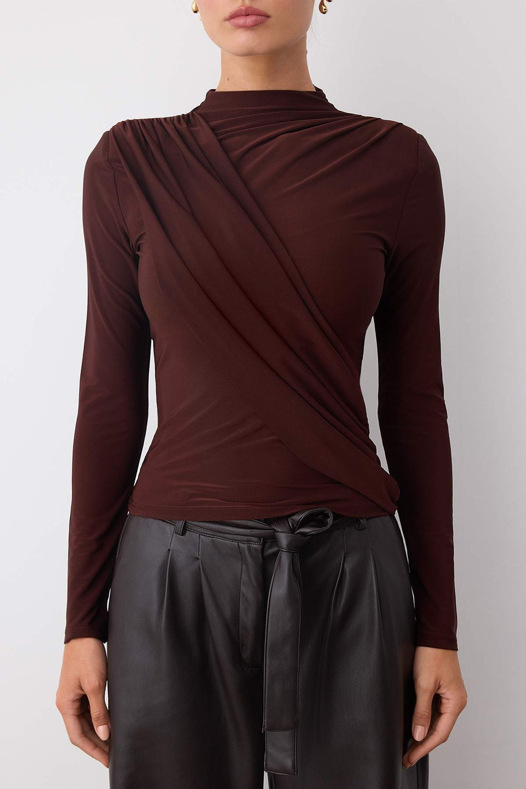 Kahverengi Buzgulu Vatka Detayl? Orme Party Bluz TPRAW26BZ00020 - Trendyolmilla фото 3