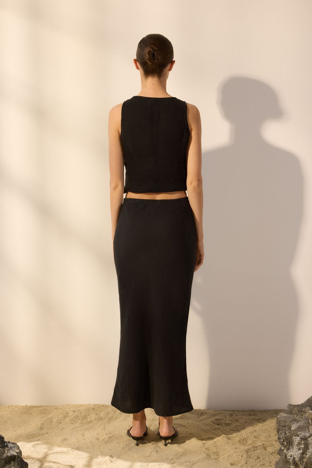 TRENDYOLMILLA Vizon %100 Keten Beli Lastikli Yuksek Bel Midi Etek TWOSS24ET00152  фото 21