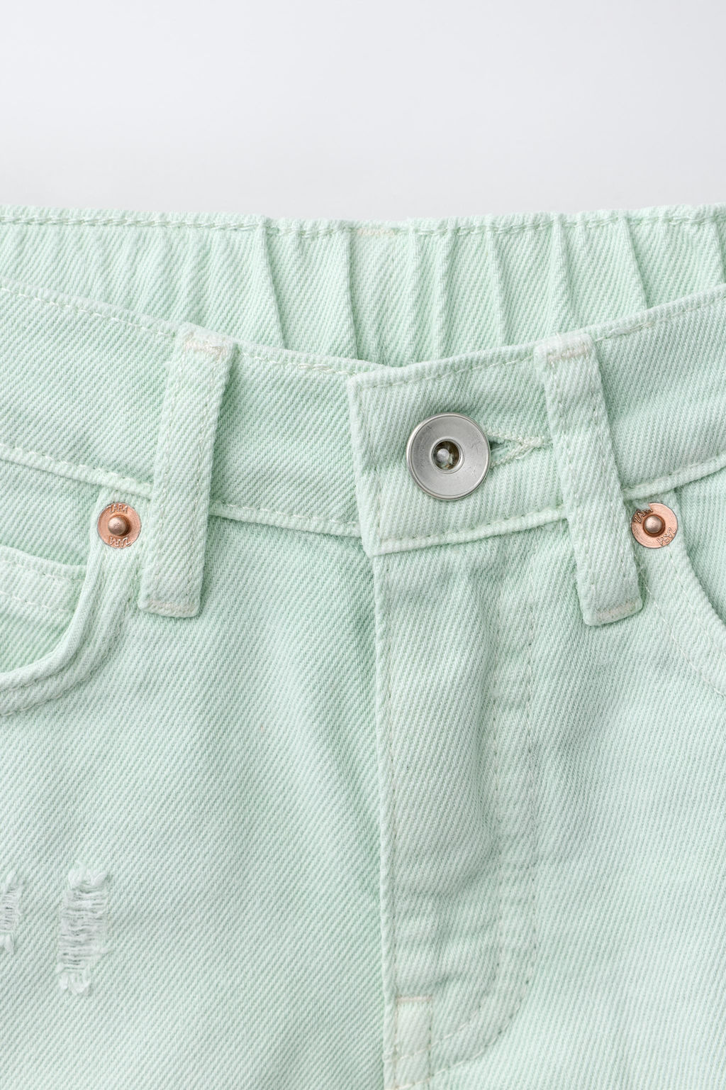 BERMUDA DENIM ROTOS / verde lavado